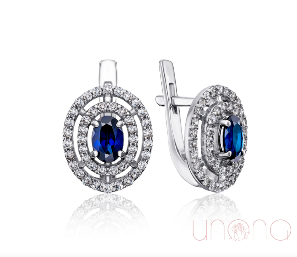 Affinity Silver Earrings With Sapphires By Holidays