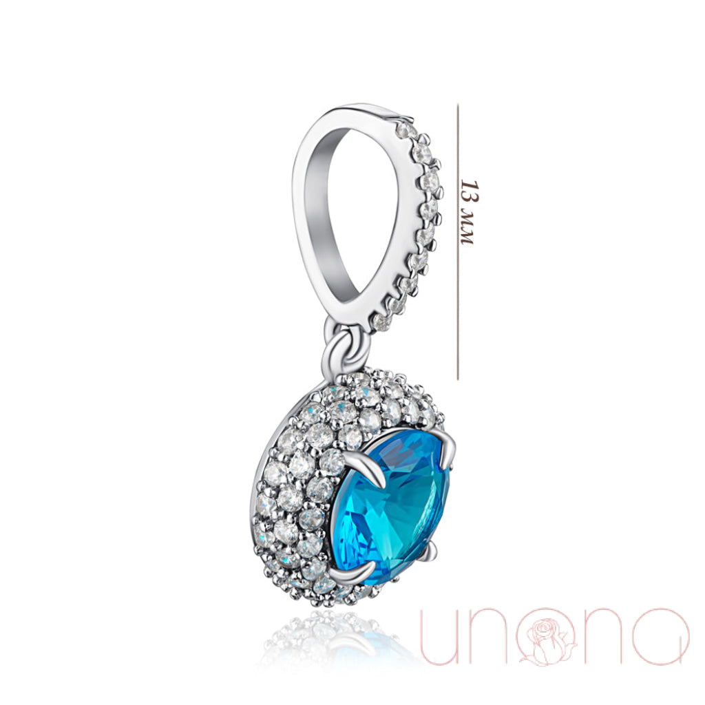 Affinity Silver Pendant with Blue Quartz Stone Jewelry