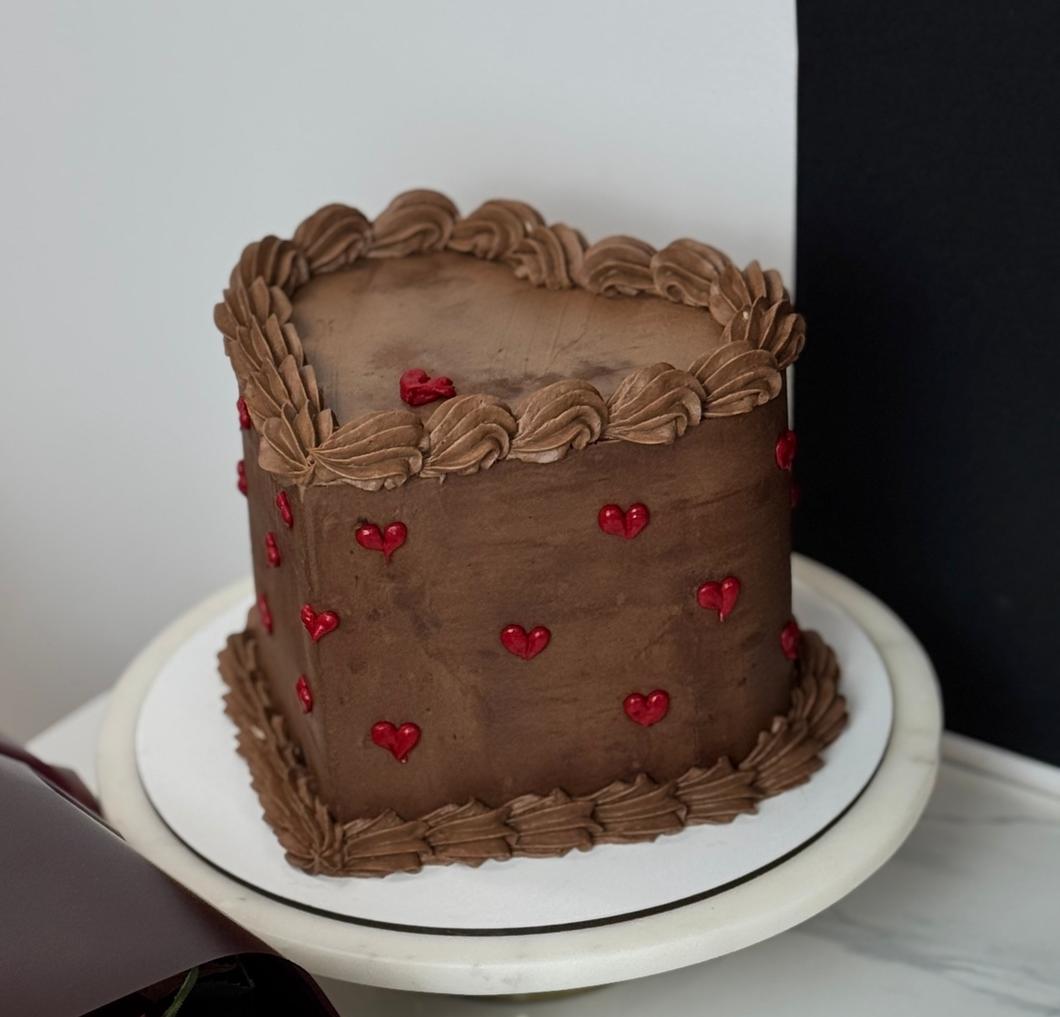 Gâteau au chocolat en forme de coeur