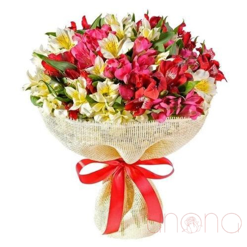 Colorful Alstroemerias Bouquet | Ukraine Gift Delivery.