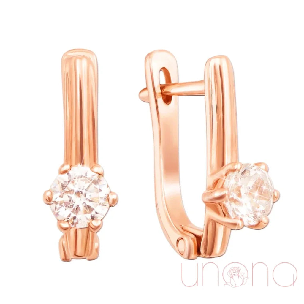 Elegant Gold Earrings With Cubic Zirconia