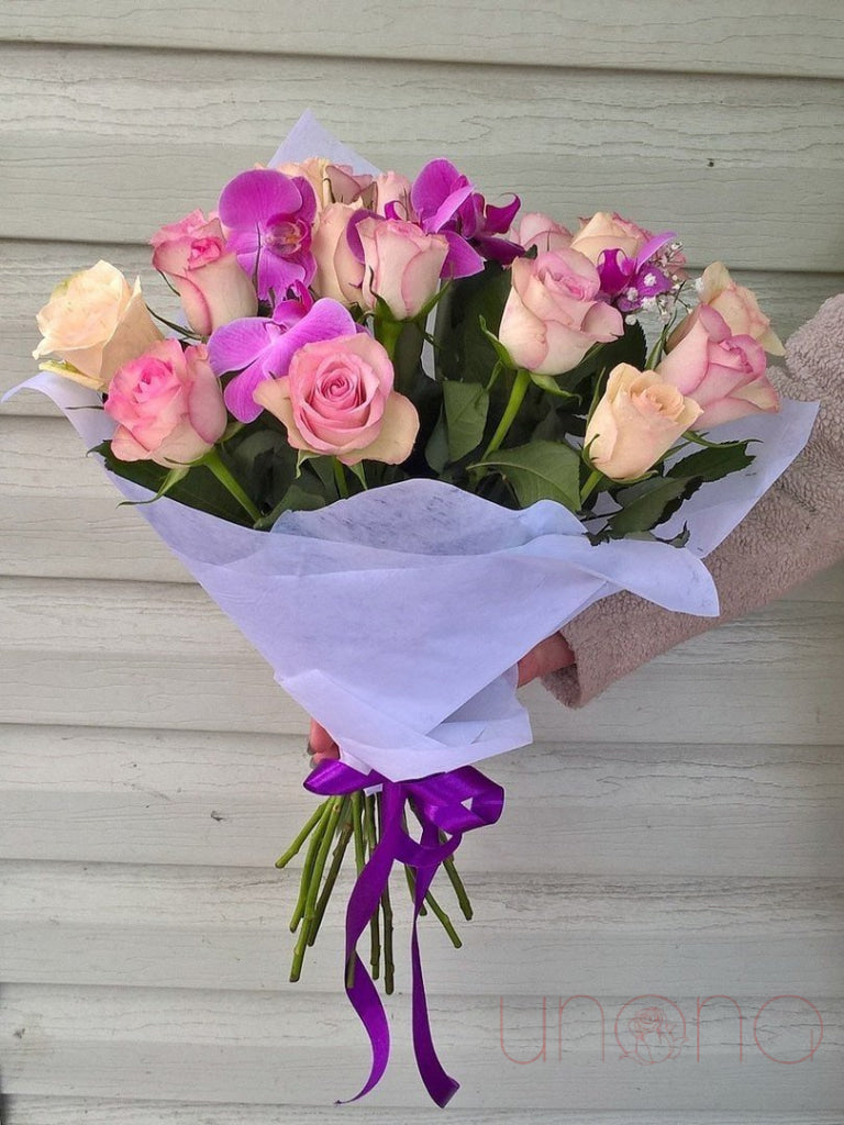 Fab Roses and Vanda Orchids Bouquet | Ukraine Gift Delivery.