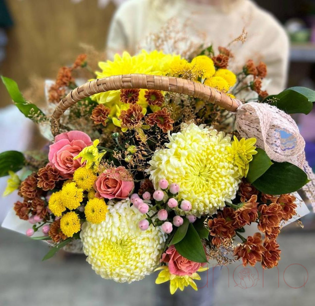 Fall Gem Flower Basket Flowers