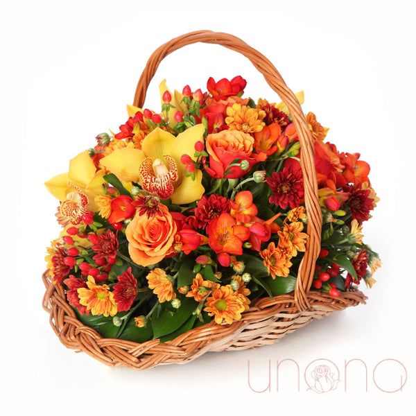 Fall Gem Flower Basket Flowers