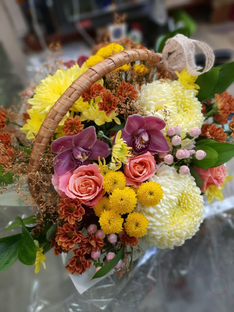 Fall Gem Flower Basket Flowers