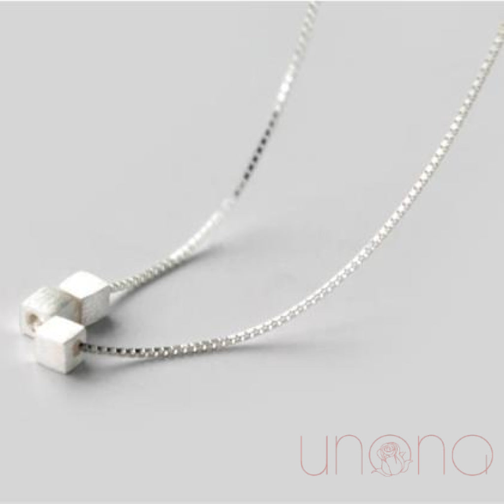 Fashion Silver Necklace with Cube Charms | Ukraine Gift Delivery.