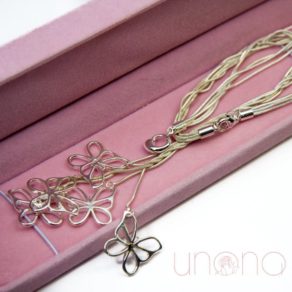 Five Butterflies Silver Necklace | Ukraine Gift Delivery.