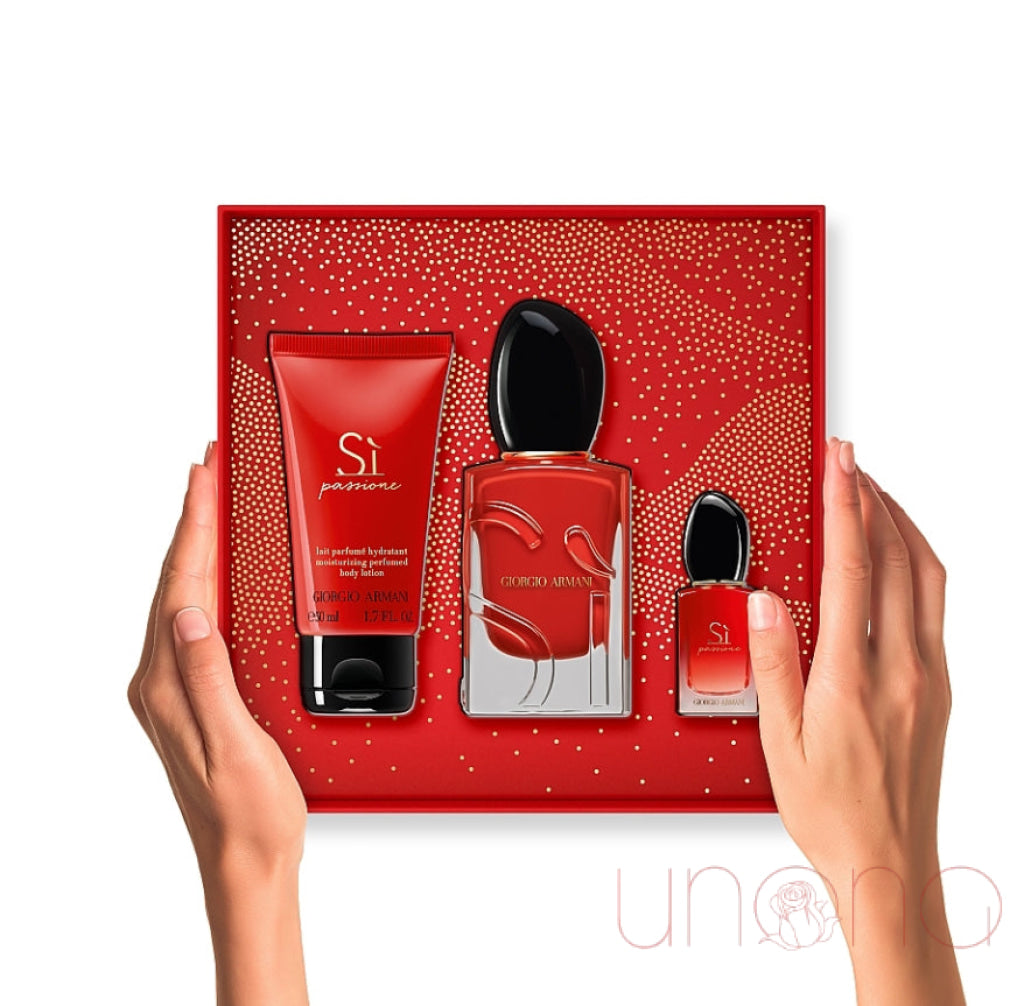 Giorgio Armani Si Passione Gift Set (Edp 50Ml + Edp 7Ml Body Lotion 50Ml) – A Bestseller Perfume