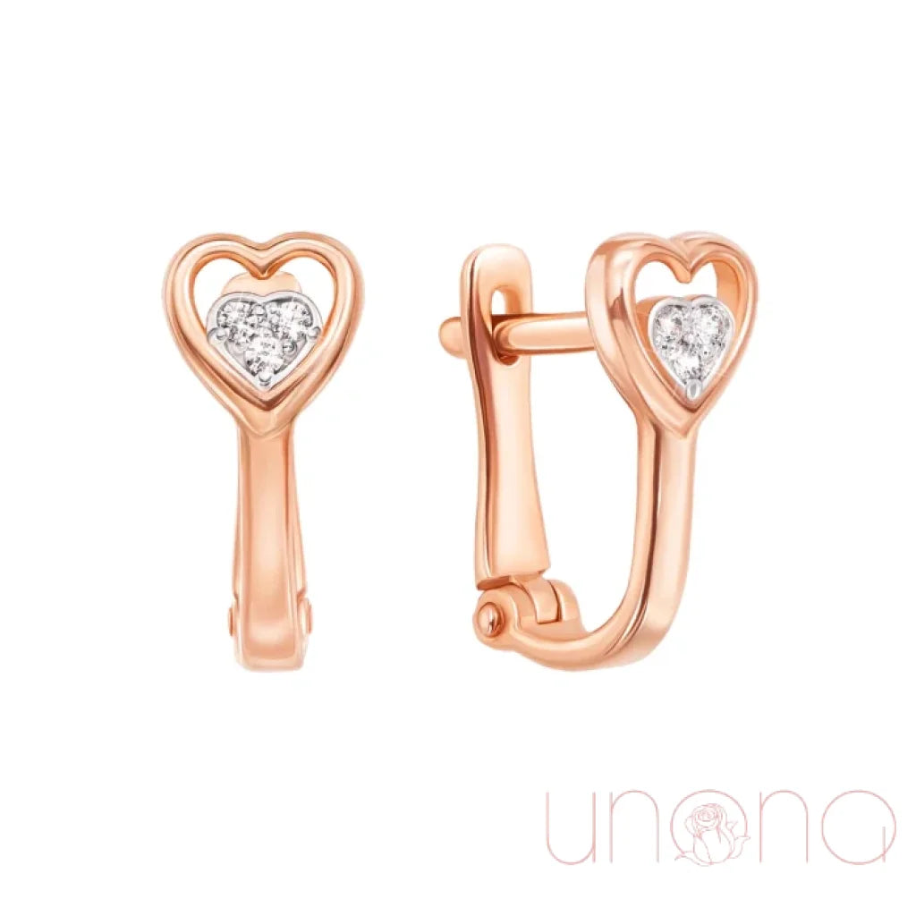 Gold Heart-Shaped Earrings With Cubic Zirconia – A Dazzling Gift For Ukrainian Lady