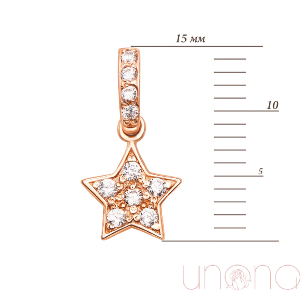 Golden Star Pendant With Phianite Jewelry