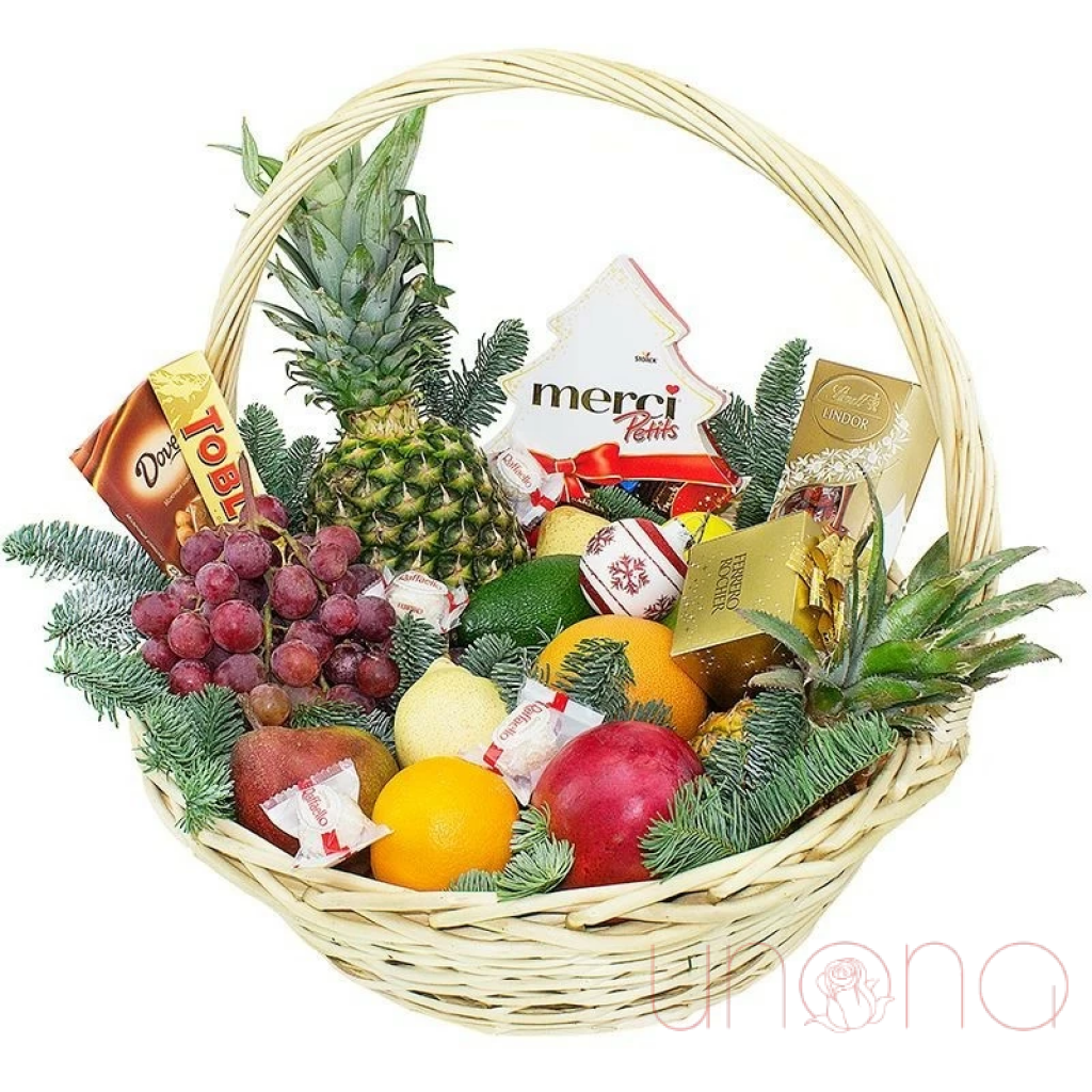 Gourmet Delights from Santa Basket | Ukraine Gift Delivery.