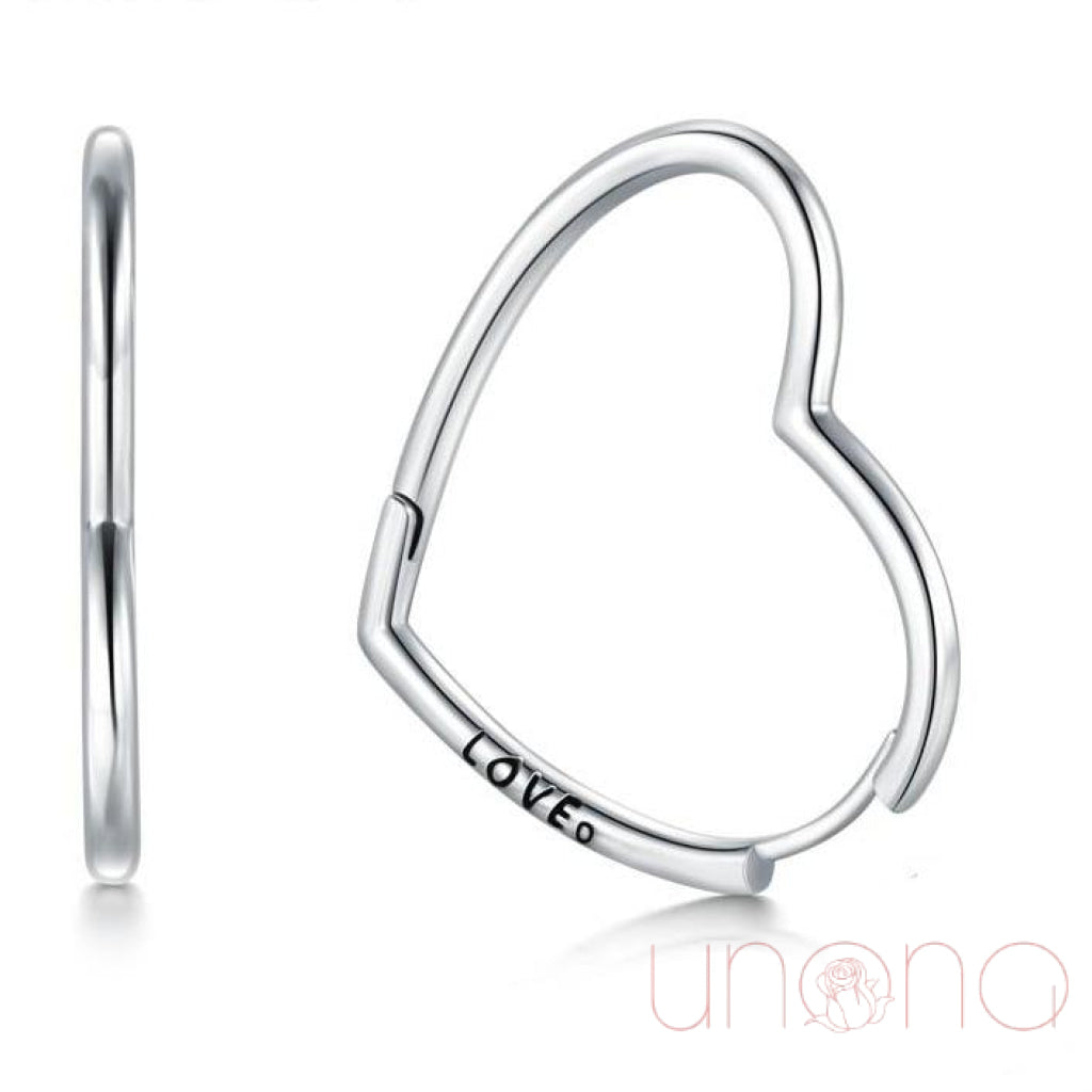 Heart Hoop Silver Earrings | Ukraine Gift Delivery.