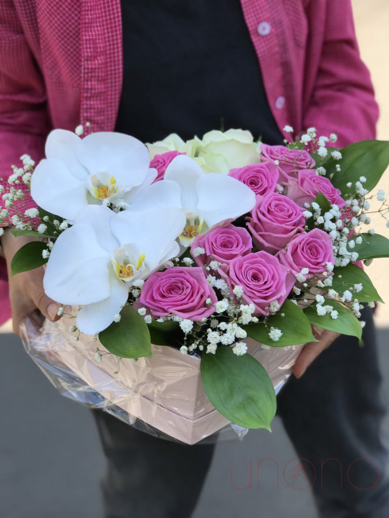 Heart-Shaped Box Of Flowers For Her