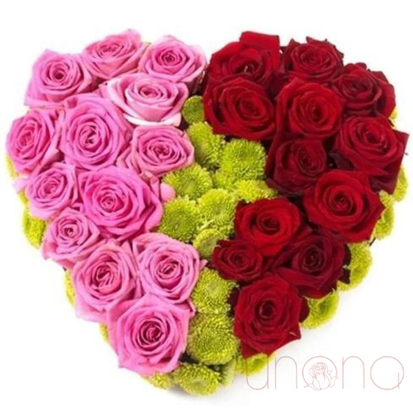 Love In Bloom Heart-Shaped Arrangement | Ukraine Gift Delivery.