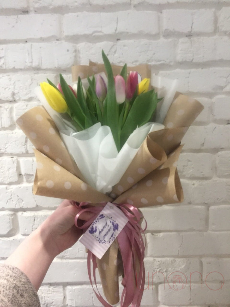 Lovely Multicolored Tulips Bouquet | Ukraine flower Delivery