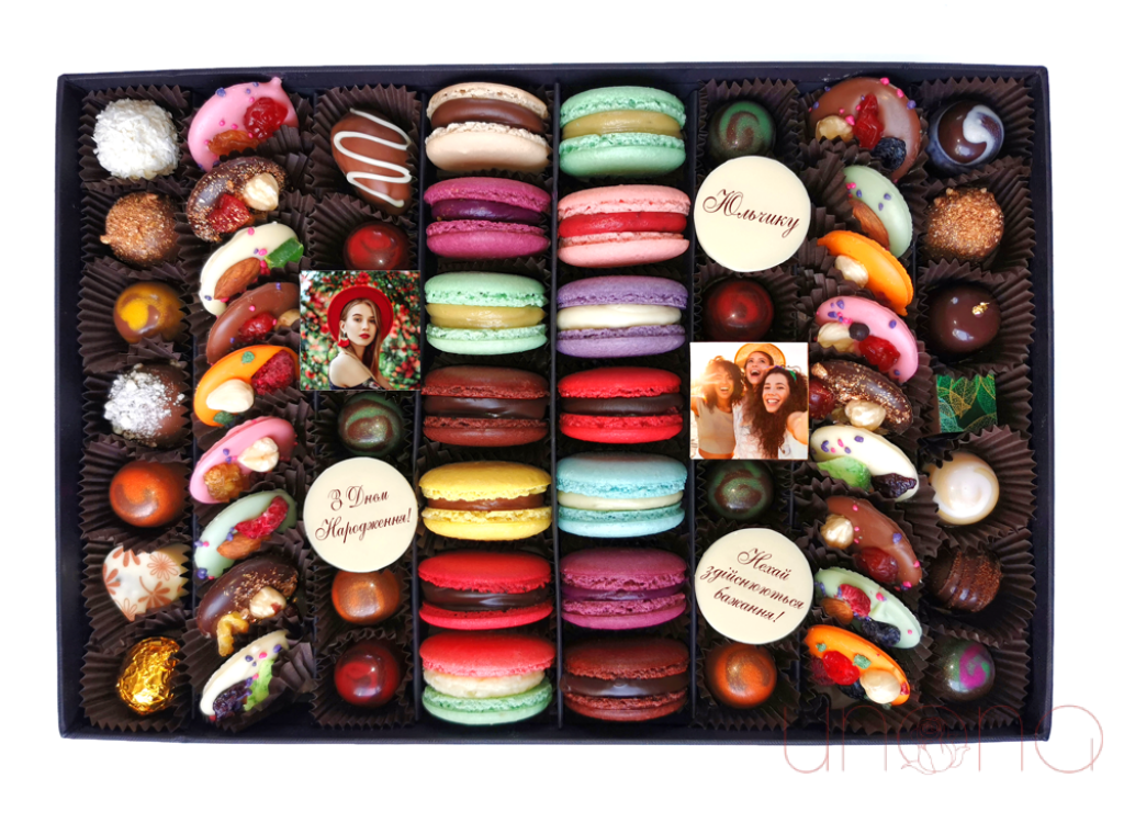 Ma Belle Luxury Chocolates With 2 Edible Photos Gift Baskets