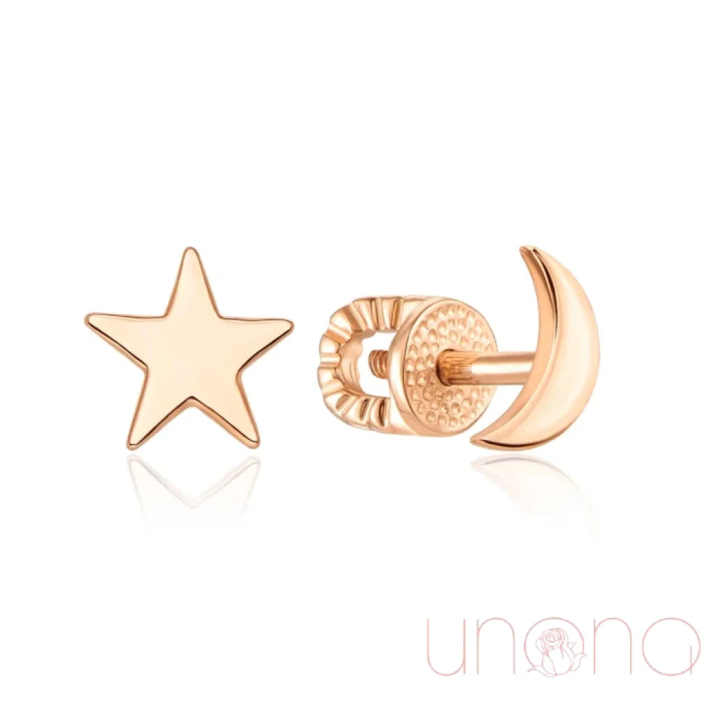 Moon And Star Golden Earrings Golden