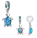 Ocean Murano Glass Turtle Dangle Charm | Ukraine Gift Delivery.