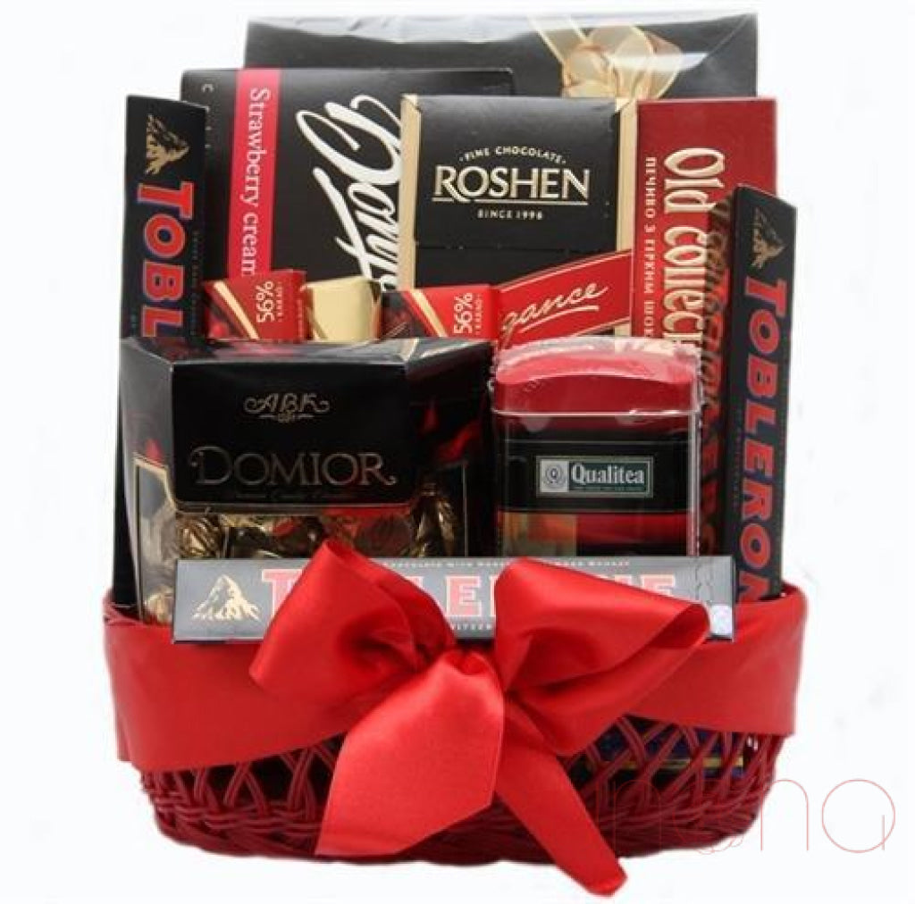 Passionate Dark Chocolate Basket | Ukraine Gift Delivery.