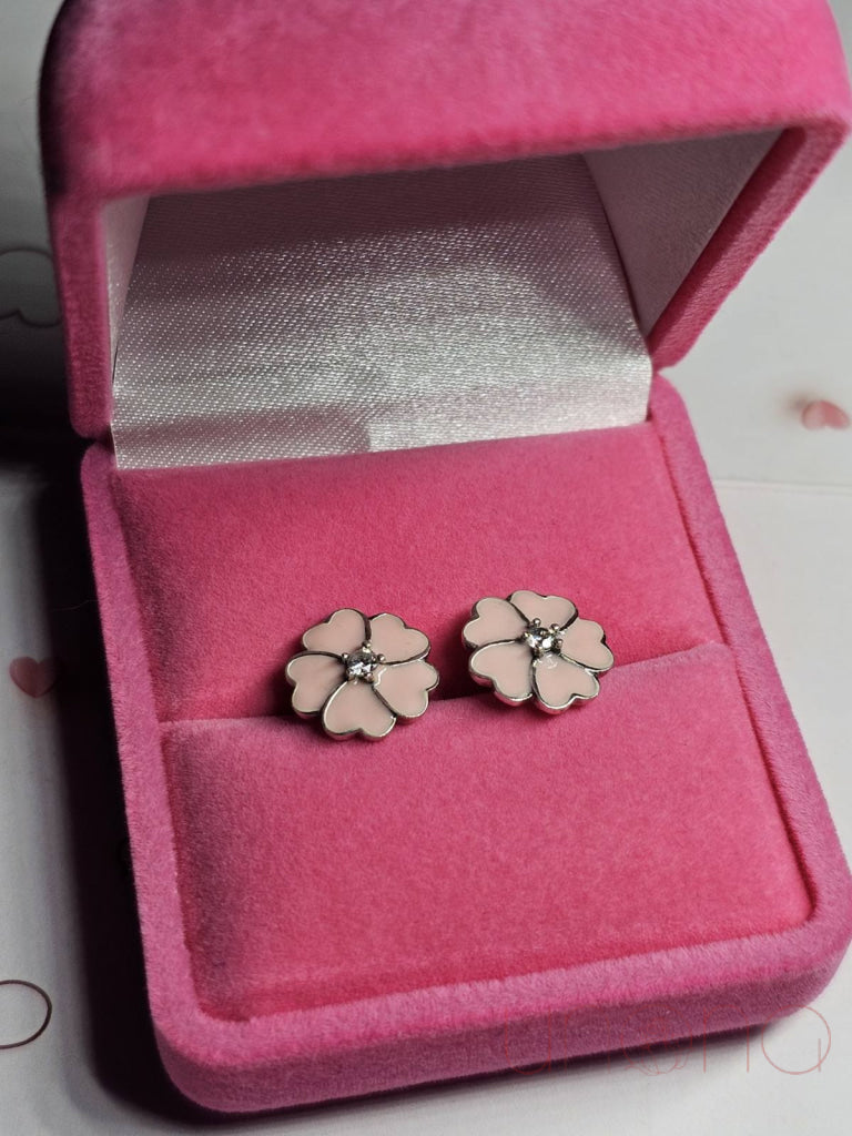 Pink Daisy Silver Stud Earrings By Holidays