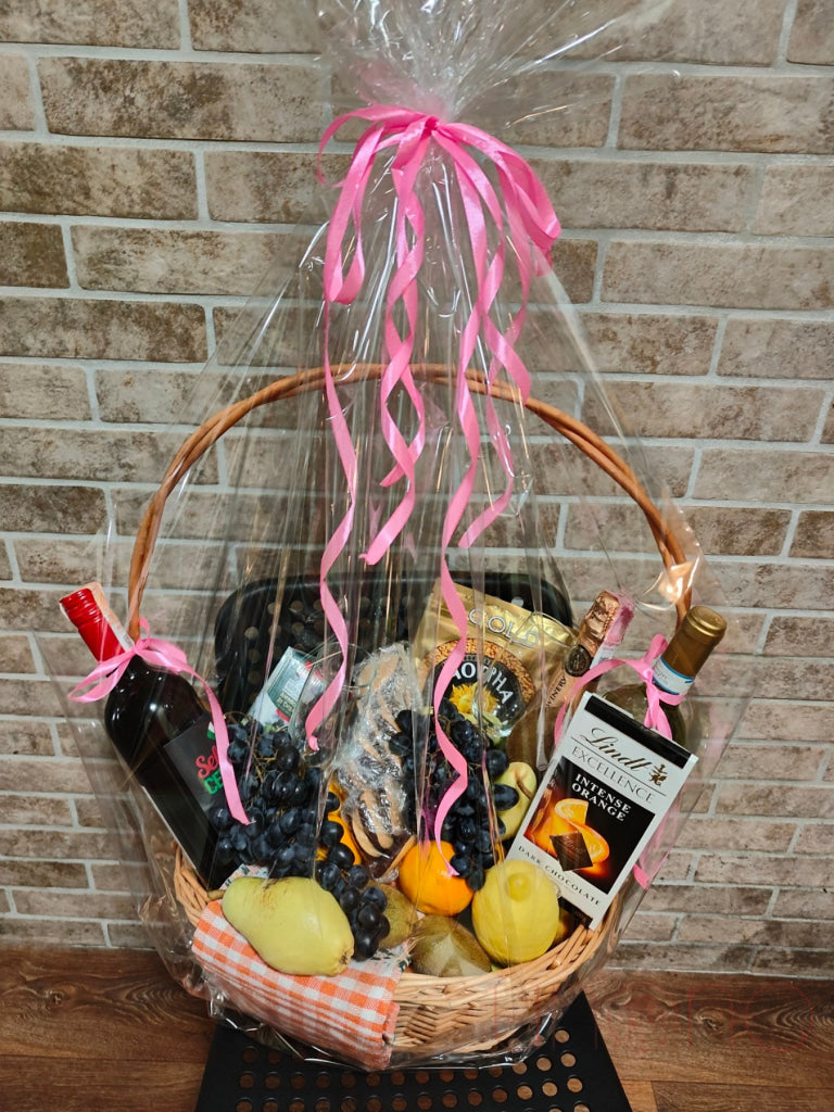 Premium Fruit Basket With Wine By Holidays