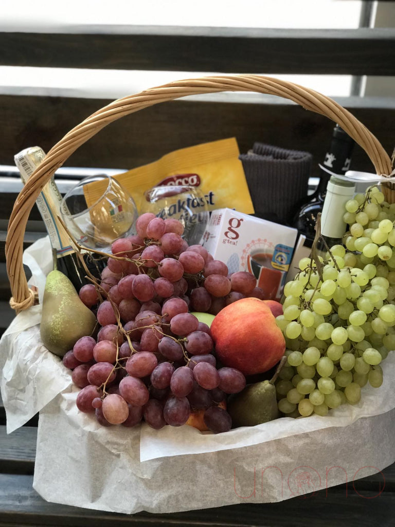 Premium Fruit Basket With Wine By Holidays