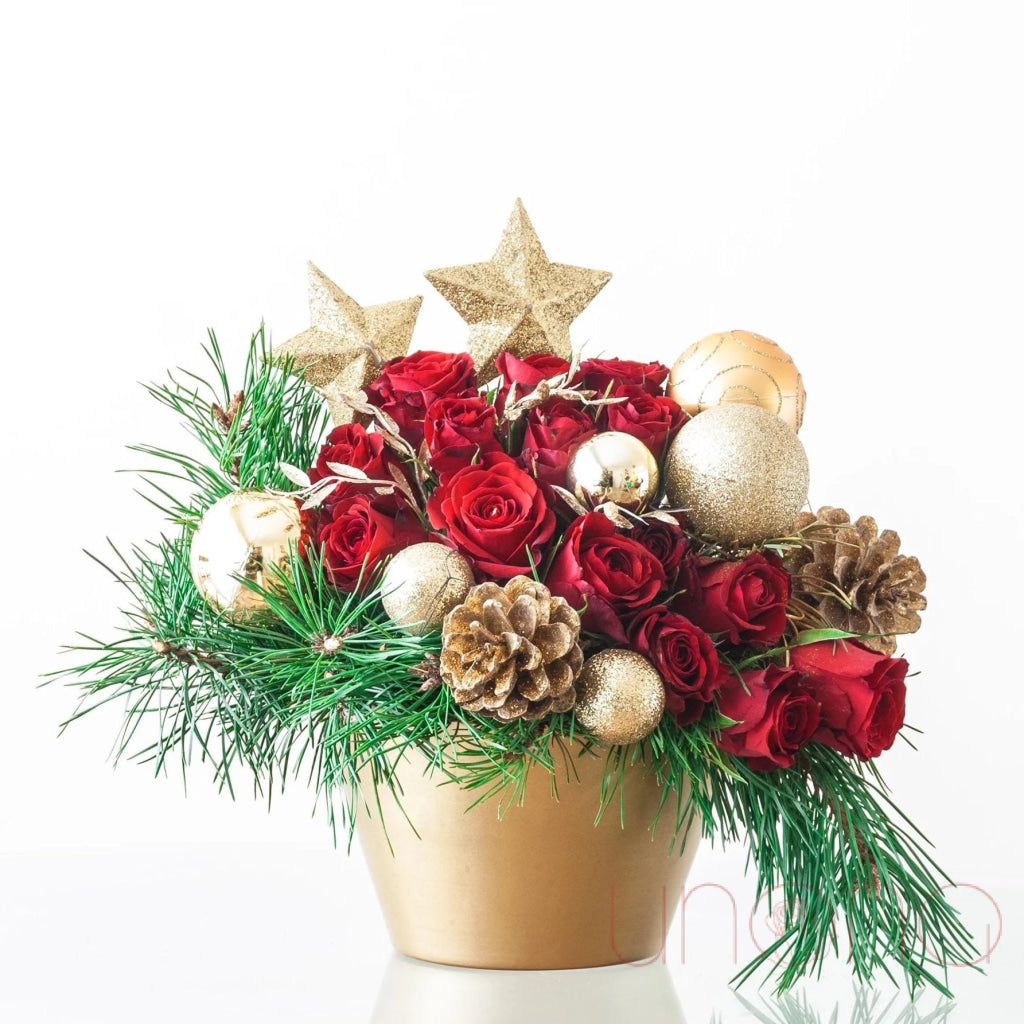 Red Xmas Bouquet | Ukraine Gift Delivery.