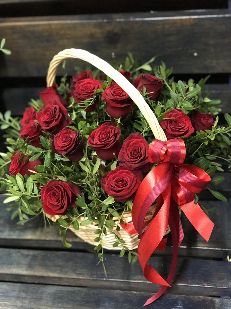 Romantic Flower Basket Roses