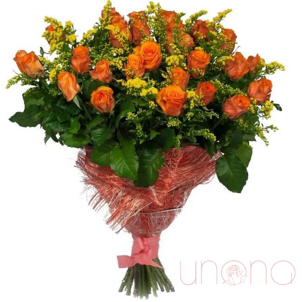 Romantic Sunset Roses Bouquet | Ukraine Gift Delivery.