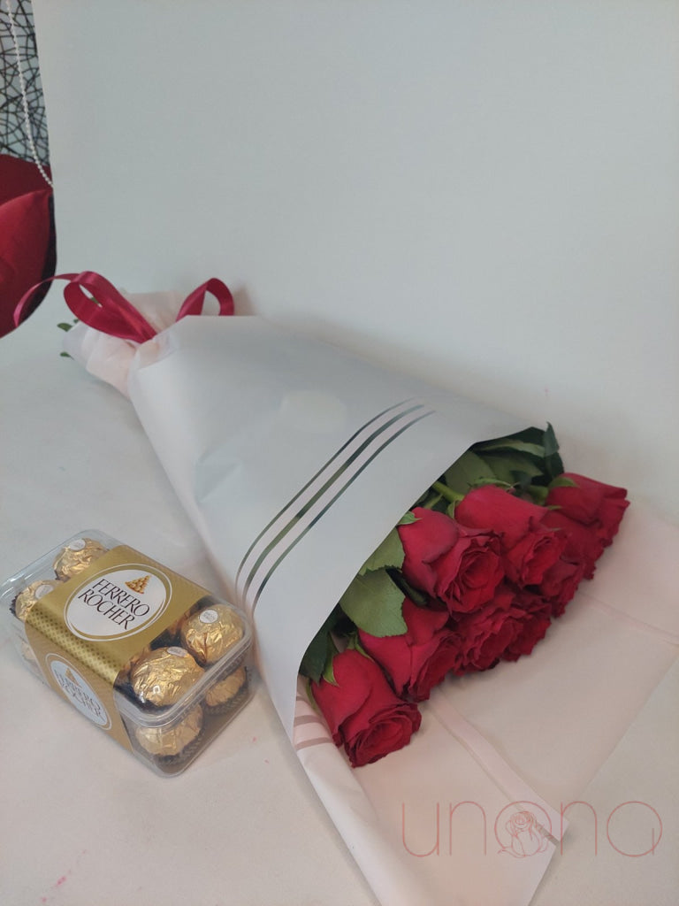 Roses And Ferrero Chocolates By Holidays