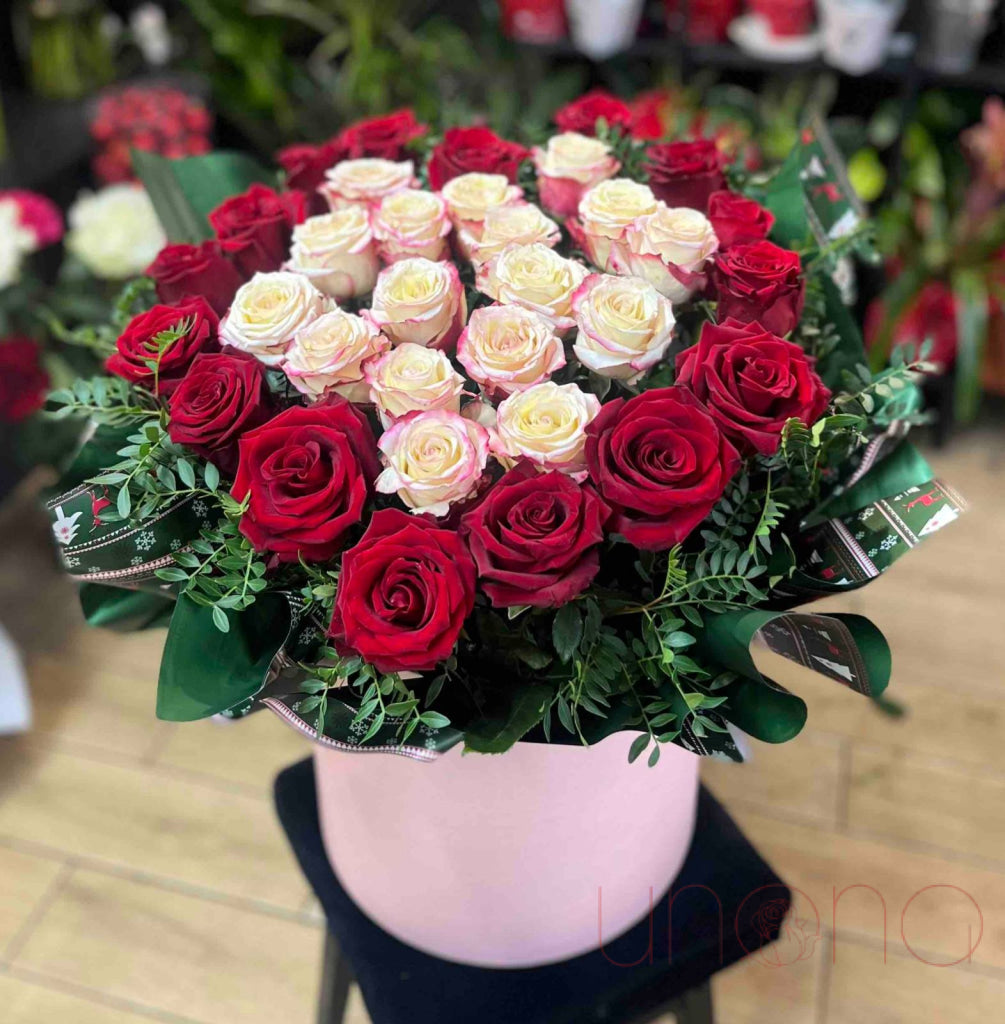 Sensational Heart Arrangement Roses