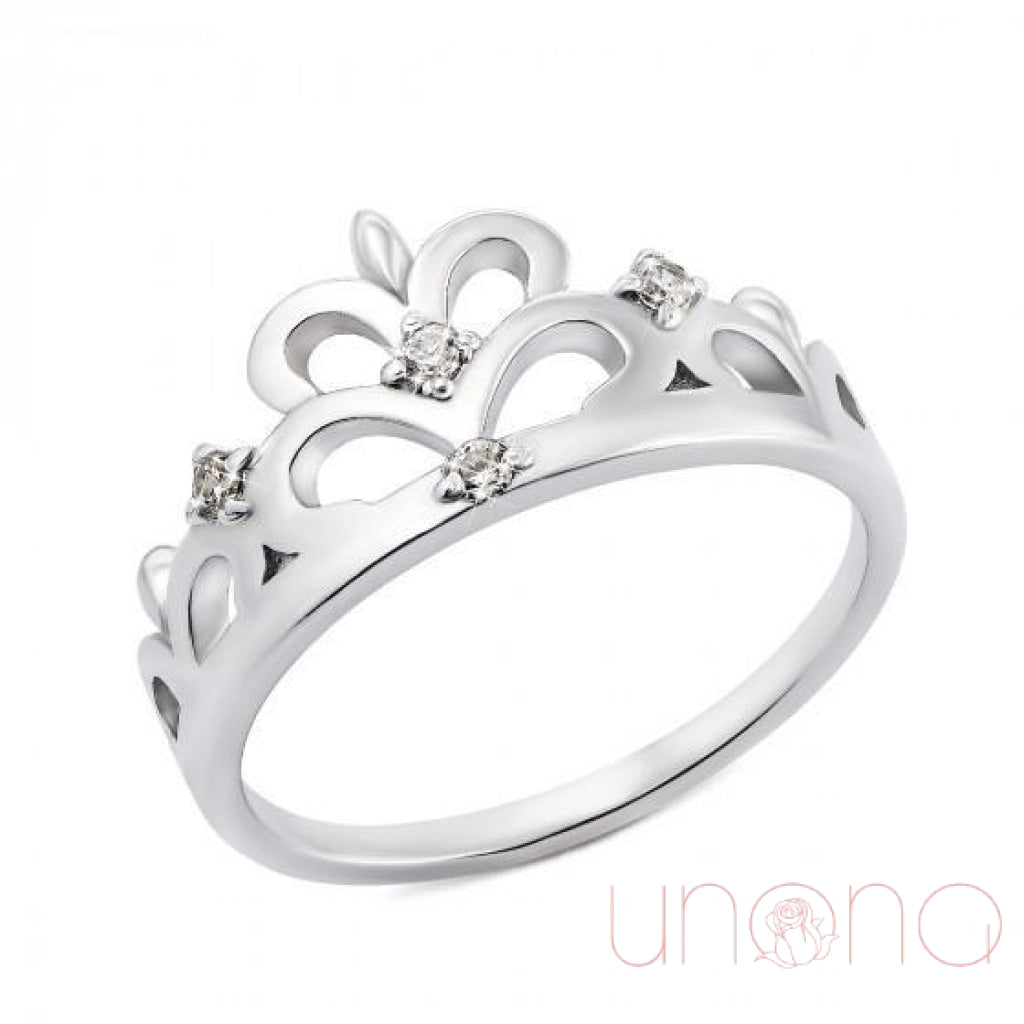 Silver Crown Ring with CZ | Ukraine Gift Delivery.