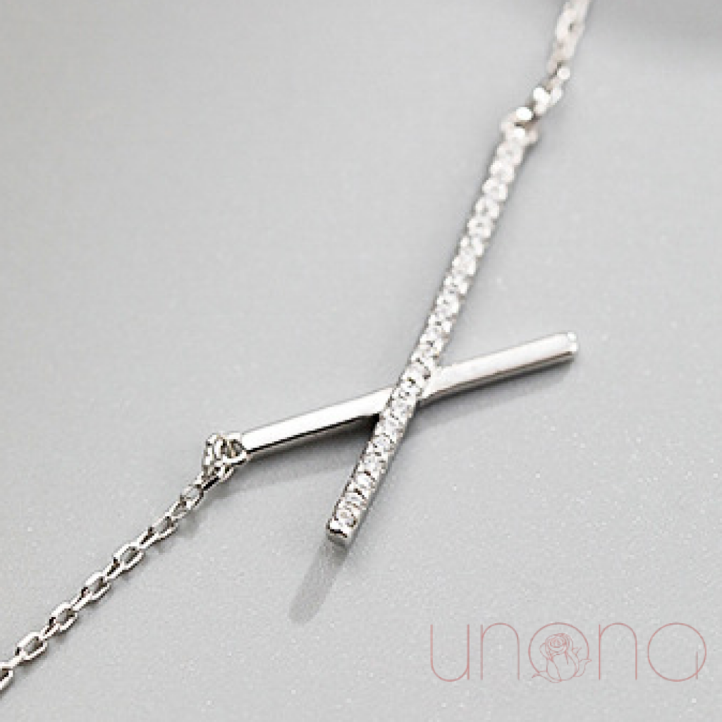 Sterling Silver X Shaped Necklace | Ukraine Gift Delivery.