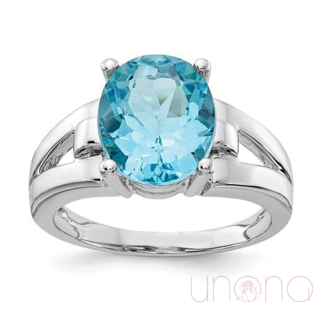 SILVER RING WITH OVAL TOPAZ STONE | Ukraine Gift Delivery.