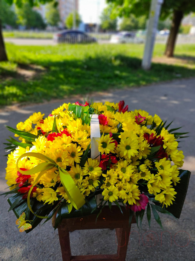 Sunflowers In A Basket By Holidays