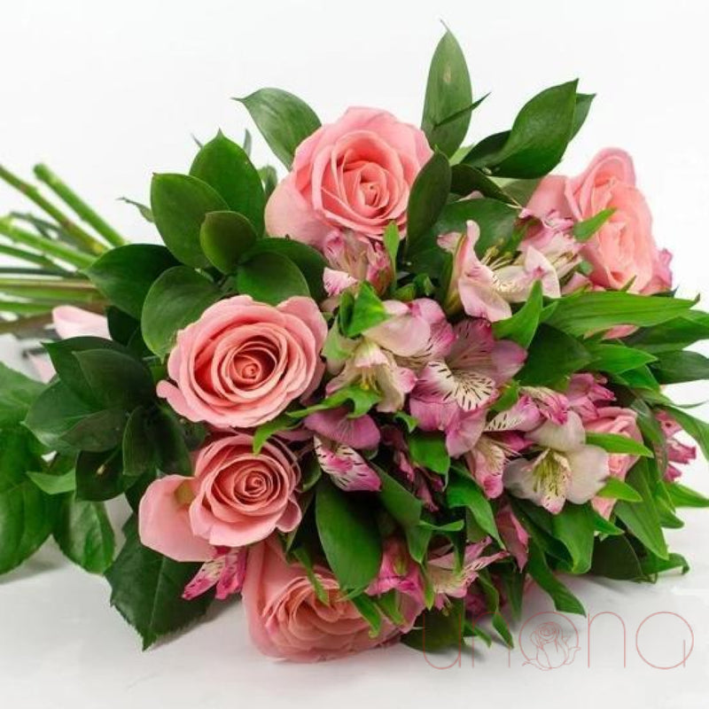 Tender Roses and Alstroemerias Bouquet | Ukraine Gift Delivery.