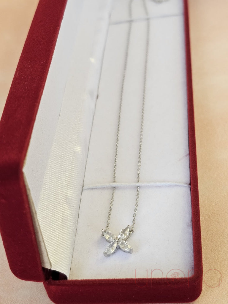 Tiffany Style Sterling Silver Flower Necklace Silver Chain