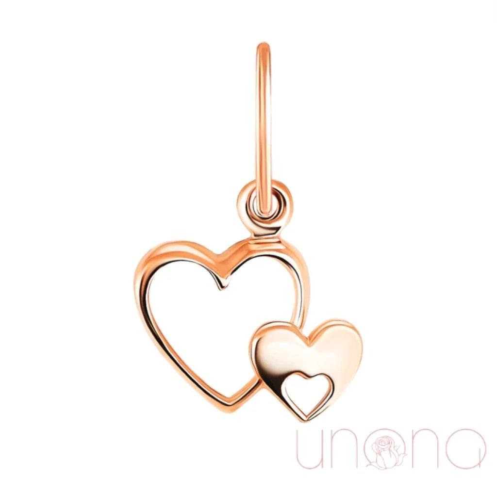 Two Loving Hearts Gold Pendant Jewelry