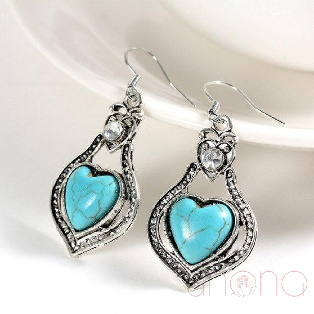 Vintage Silver Blue Stone Drop Earrings | Ukraine Gift Delivery.