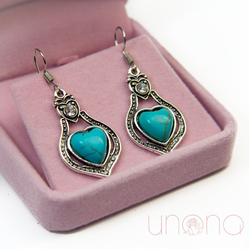 Vintage Silver Blue Stone Drop Earrings | Ukraine Gift Delivery.