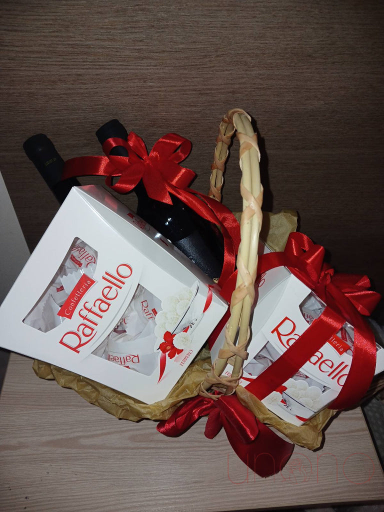 Wine And Raffaello Gift Basket By Holidays