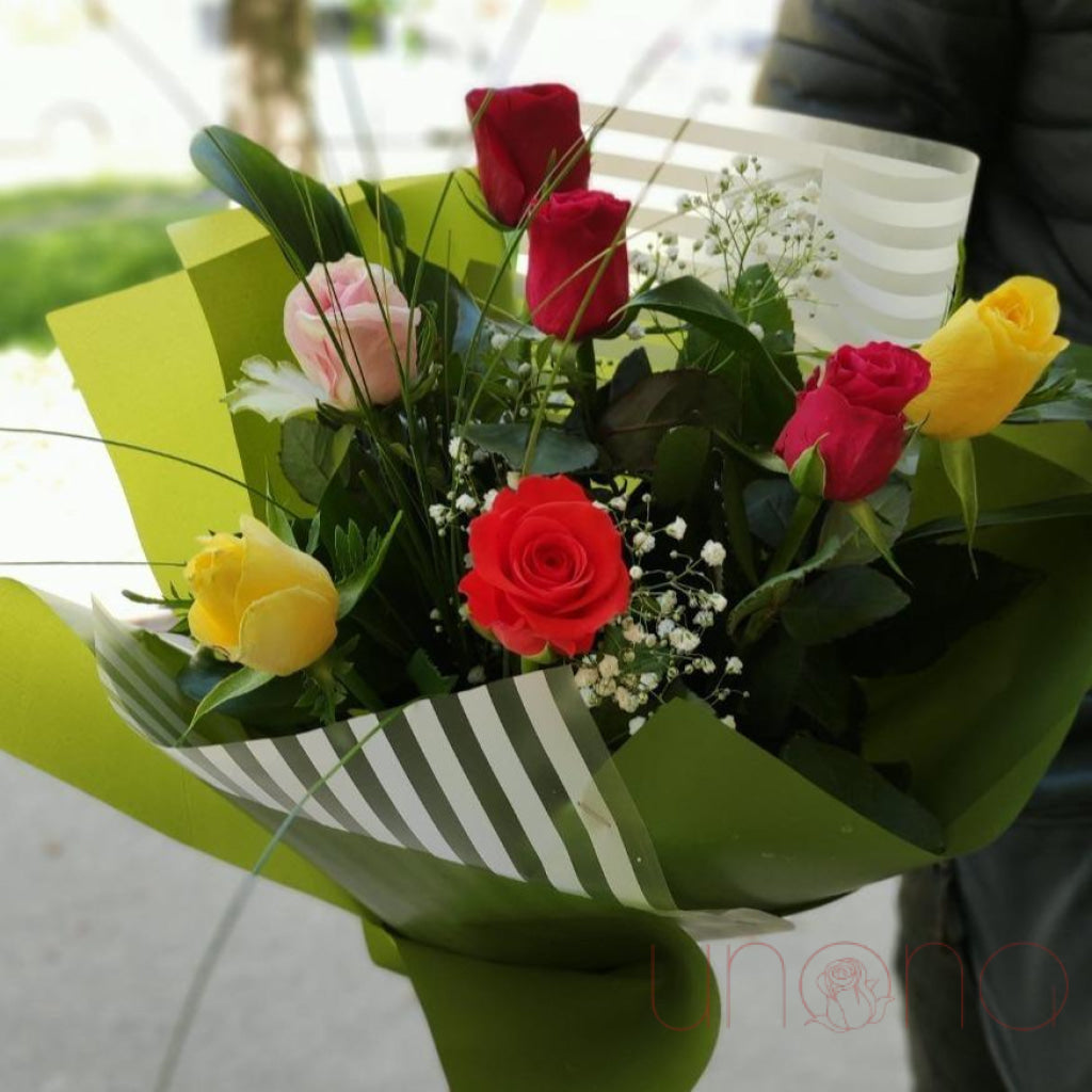 "You are Fabulous" Multicolored Roses | Ukraine Gift Delivery.